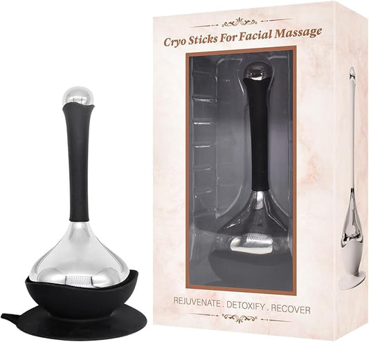 Ice Roller for Face and Eye Facial Massage Tool, Metal Cold Roller for Face Cryotherapy, Cryo Sticks for Puffiness and Pain Relief