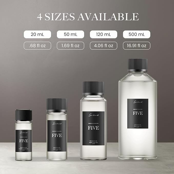 Five Designer Collection Diffuser Oils | Aromatherapy Home Fragrance | Luxurious Scent with Notes of Grapefruit, Lavender, Musk (120 mL)