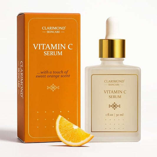 CLARIMOND Vitamin C Multi-Peptides Serum for Face – 20% Vitamin C enriched with Niacinamide & Hyaluronic Acid for Hydration & Glow, Dark Spot Remover & Brightening Serum with Chamomile & Witch Hazel