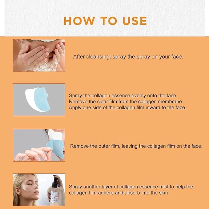 Collagen Essence Spray, Face Serum Moisturizing Toner, Fast Absorption Not Sticky Anti-wrinkle, Improving Skin Complexion Soften Skin Texture for Women Man Skin Care; 100ml/3.38 oz (Collagen)