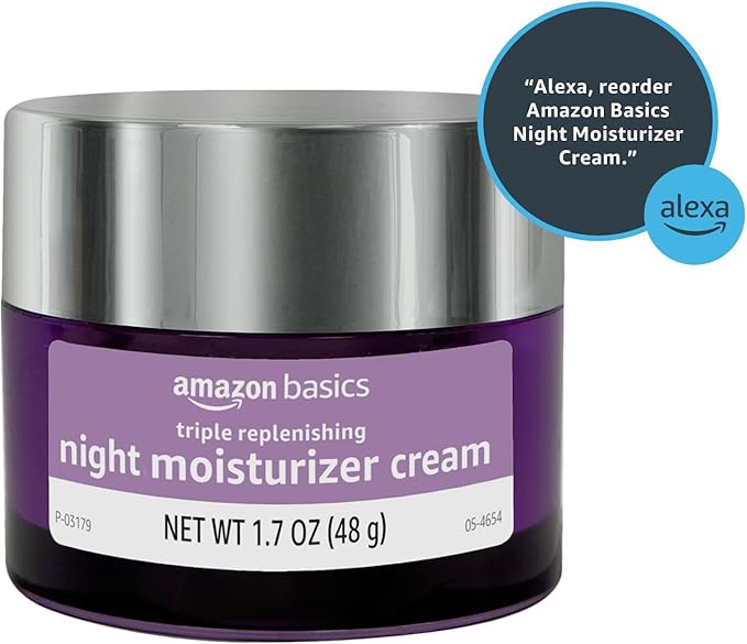 Amazon Basics Triple Replenishing Moisturizer, Night Cream, 1.7 Ounces, 1-Pack