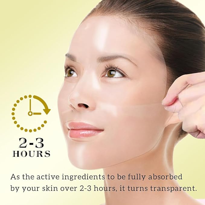 Bio-Collagen Overnight Collagen Face Mask, Deep Collagen Anti-Wrinkle Lifting Glass Glow Face Mask for Moisturizing, Firming, Glowing Skin Care, Bio Collagen Sheet Mask for All Skin Types, 4 Packs