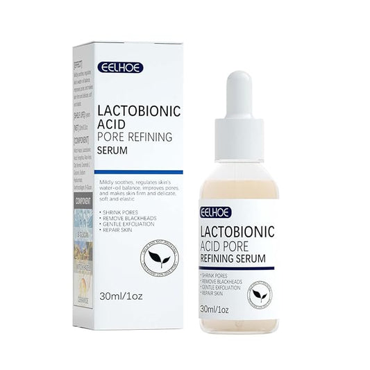 Lactobionic Acid Pore Refining Serum,Minimize Pores Serum Gentle Formula Clean Pore Shrink Pore Firming Skin Reduce Fine Lines Facial Liquid for All Skin