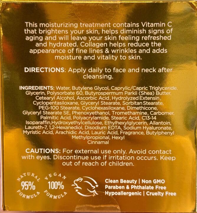 Vitamin C & Collagen + Hyaluronic Acid & Retinol Moisturizer - Dermatologist Tested, Anti-Aging, Fine Lines & Wrinkles Treatment, Korean Skin Care, All Skin Types - Value Set