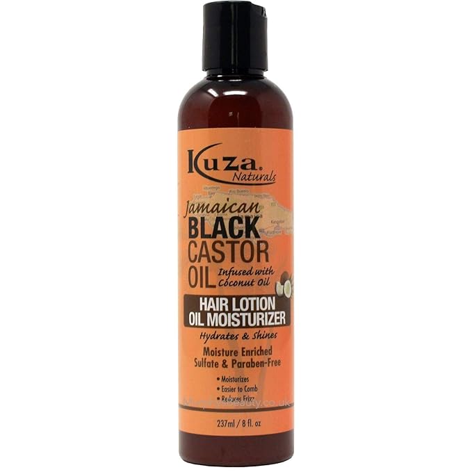 Kuza Naturals Castor Oil Hair Lotion Moisturizer, Black
