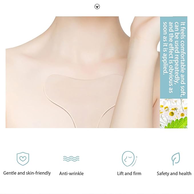 VolksRose Face & Chest Wrinkle Patches, Reusable Silicone Patches for Brow Lift, Wrinkle Smoothers, Cleavage - Overnight Anti-wrinkle Face Tape Mask, Smoothing Pads for Anti-wrinkles