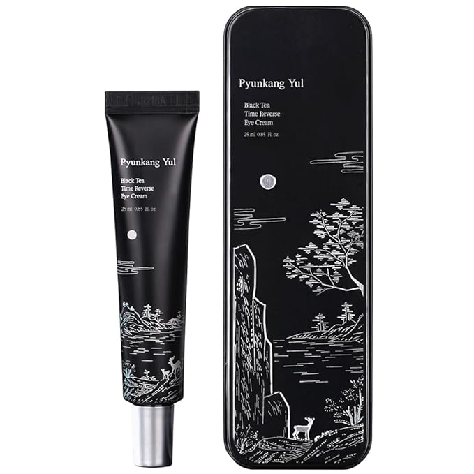 PYUNKANG YUL Black Tea Time Reverse Eye Cream, Luxurious Firming, Hyaluronic Acids, Ceramide Rich Nourishment, Moisture Barrier and Peptides Increasing Skin Elasticity, Fermented Black Tea 0.85 fl.oz.