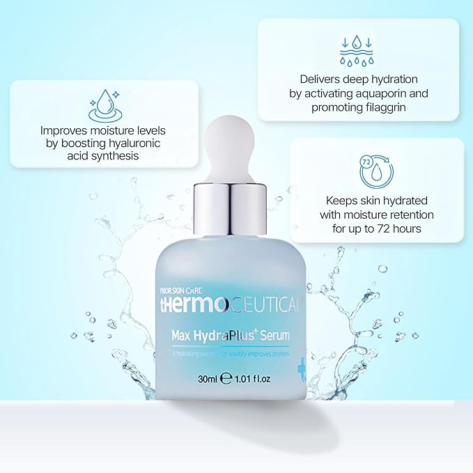 tHermoCEUTICAL Max HydraPlus+ Serum - Centella Asiatica for Face, Anti-Aging Serum with Hyaluronic Acid, Intense Hydration Moisture Formula, Enhanced Moisture Absorption, 1.01 fl. oz