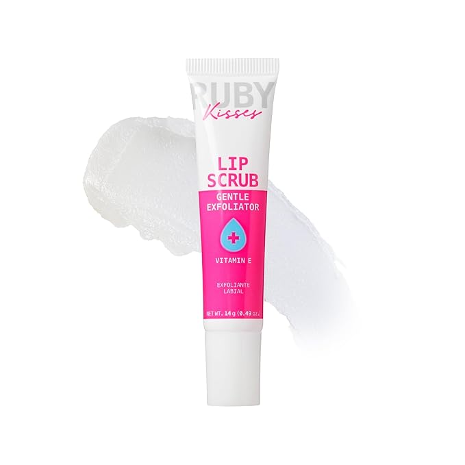 Ruby Kisses Exfoliating Lip Scrub, Gentle Smoothing for Soft Lips, Jojoba & Shea Butter Enriched, Non-Greasy, Hydrating Lip Care, Lightweight for Healthy & Supple Lips