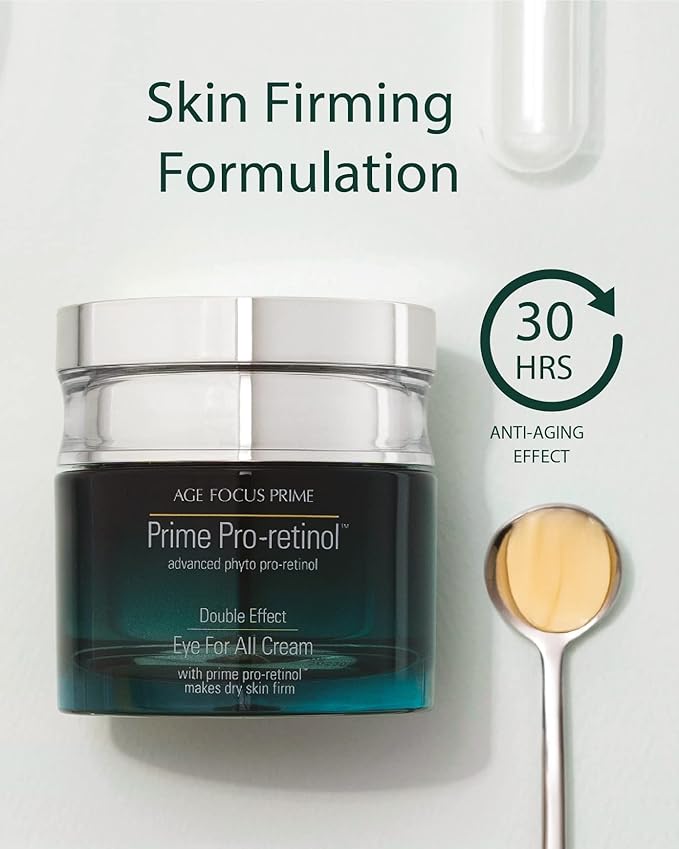 Isa Knox AGE FOCUS Prime Double Effect Eye For All Cream Set (3.4fl oz) - Korean Skin care Set, Anti Aging, Lightweight Rich Eye Cream for Wrinkles, Toner, Emulsion, Daytime Retinol.