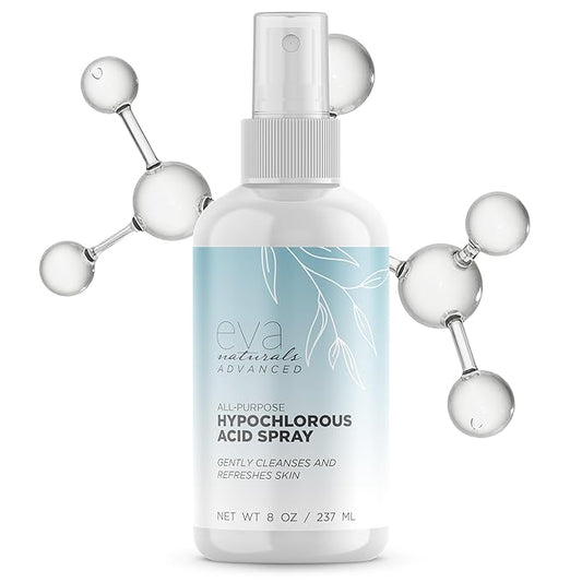 Eva Naturals Hypochlorous Acid Face Spray | Refreshing Facial Cleanser Mist for Sensitive Skin | Post-Workout Skin Toning Spray | Non-Toxic Hydrating Acne Treatment