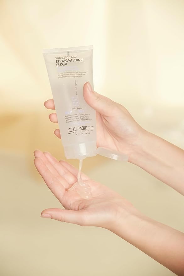 GIOVANNI Eco Chic Straight Fast Straightening Elixir, 6.8 oz. - Ultimate Hair Straightening, Superior Smoothing, Heat Protection, No Parabens, Color Safe