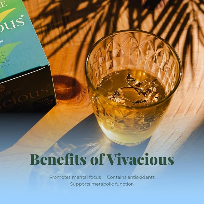 Life by Sublime - Vivacious USDA Organic Green Tea, 20 Tea Bags, Caffeinated, Antioxidant-Rich, Supports Skin Health and Immune System, Less Bitter, Premium Brazilian Harvest