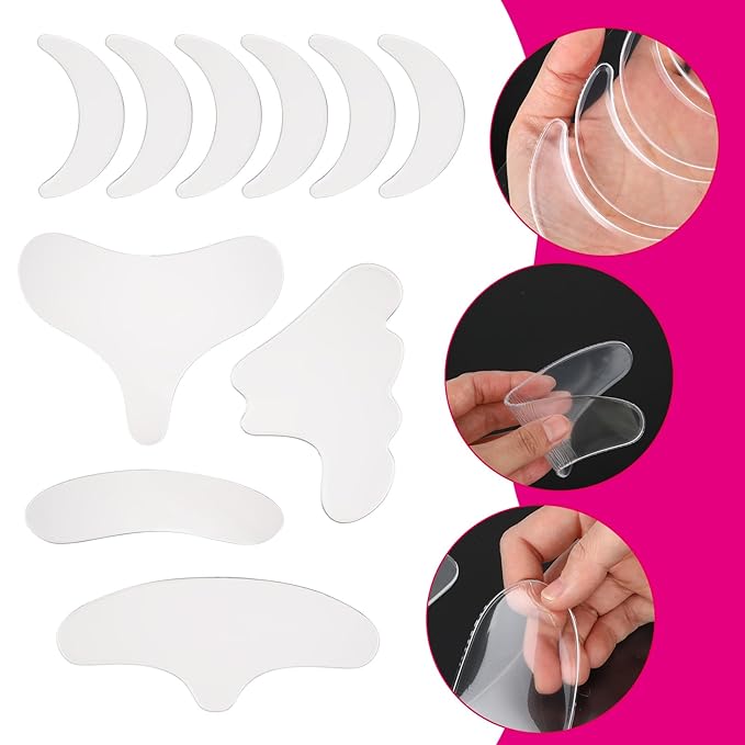11 PCS Reusable Wrinkle Patches, Silicone Patches for Wrinkles, Forehead Wrinkle Patches to Reduce Fine Wrinkles Smile Neck Chest Lines Anti-Ageing