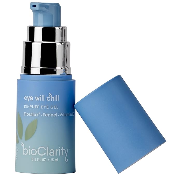 BioClarity Eye Will Chill De-Puff & Defy Eye Gel | 100% Vegan, Cruelty-Free | Contains Niacinamide, Vitamins, B3, C, K | Help Fight Fine Lines and Wrinkles. Reduce Puffiness - .5 fl oz.
