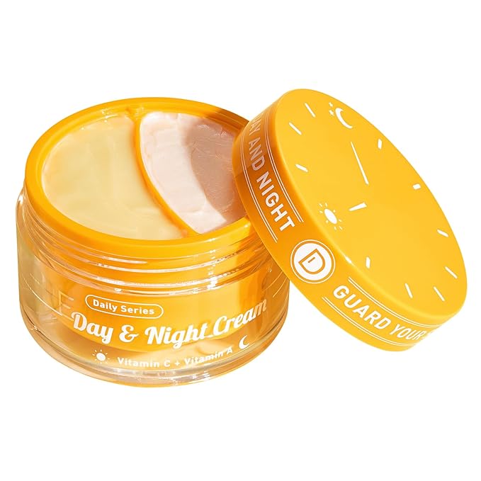 Day & Night Cream Combo，Anti-Wrinkle Hydrating Face Cream with Vitamin C + Firming Renewal Night Cream with Vitamin A，Universal 2-in-1 Formula for All Skin Types, 3.4 Oz