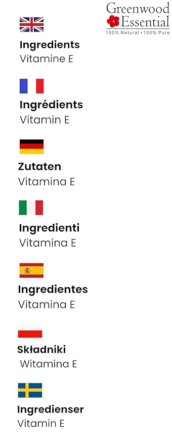 Pure Vitamin E Oil with Glass Dropper Premium Therapeutic Grade for Hair, Skin & Aromatherapy 5ml (0.16 oz)