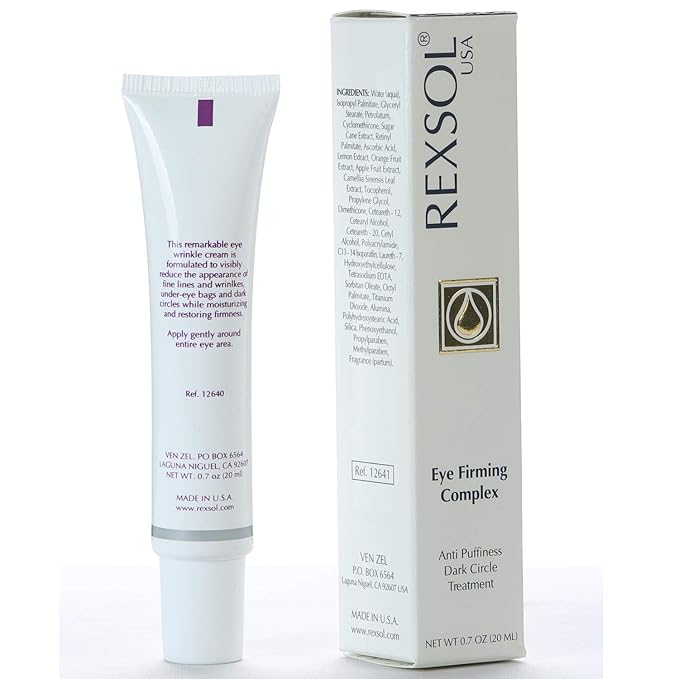 REXSOL Eye Firming Complex Anti-Puffiness & Dark Circle Treatment | Under Eye Cream For Dark Circles and Puffiness (20 ml/0.7 oz)
