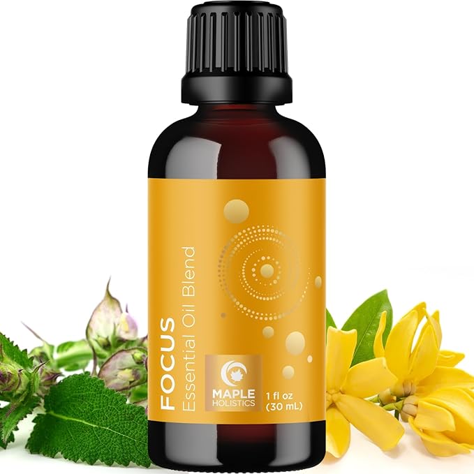 Focus Essential Oil Blend for Diffusers - Citrus and Mint Essential Oils Blend for Energy Focus and Attention Support - Essential Oil for Focus with Aromatherapy Oils for Diffusers and Humidifiers