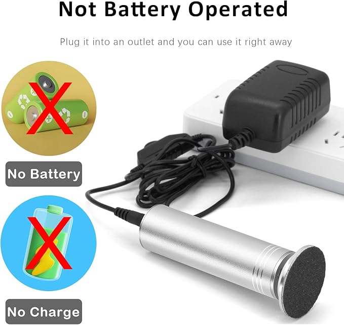 Upgraded Electric Foot Callus Remover 0-1200rpm, Professional Electric Pedicure Tools Foot Filer Sander for Dead Skin Cracked Heels, Adjustable Speed, 60 Replaceable Sandpaper Discs, FCR-2 Silver