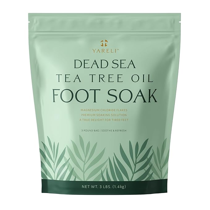 Tea Tree Oil Foot Soak, Dead Sea Magnesium Bath Salt Flakes with Essential Oils, 3lb