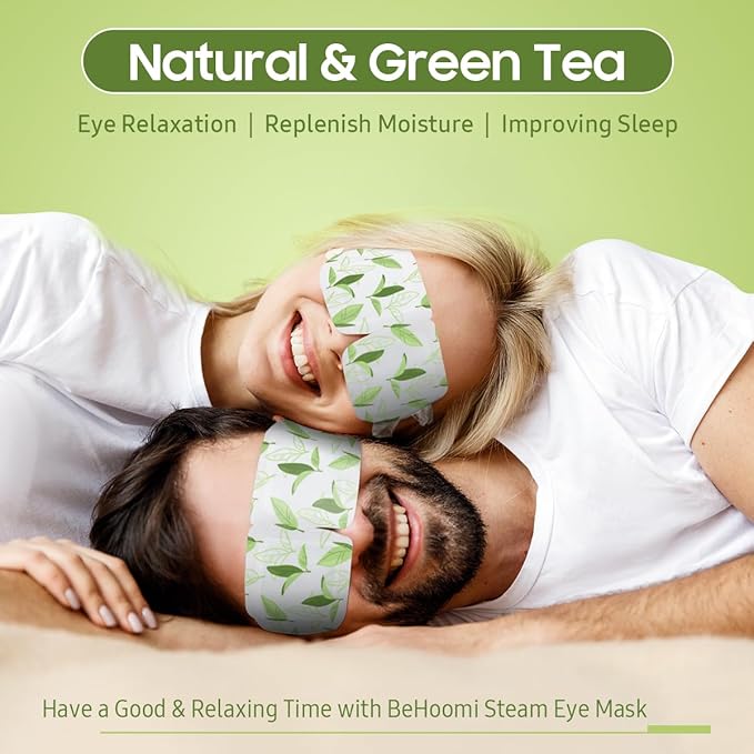 Steam Eye Mask, 10 Packs Heated Eye Mask, Self Heating Disposable SPA Warm Compress for Eyes Sleep Mask, Soothing Moist Heat Eye Masks, Travel Essentials & Relaxation Gifts (Green Tea Scent)