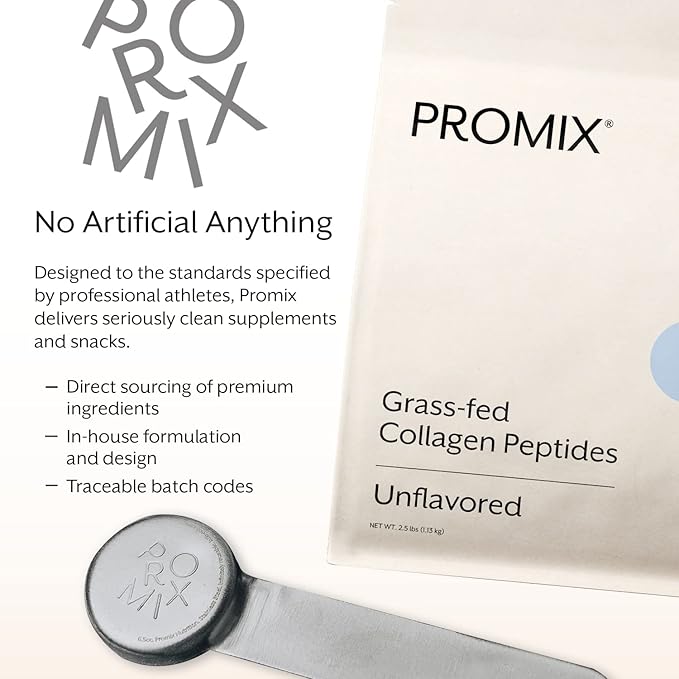 PROMIX Collagen Peptides Protein Powder, Pasture-Raised Grass Fed Hydrolysate | Unflavored, 5lbs | Keto, Non GMO, Gluten Free, Natural, Organic, Hydrolyzed | For Healthy Skin, Bones, Hair and Joints