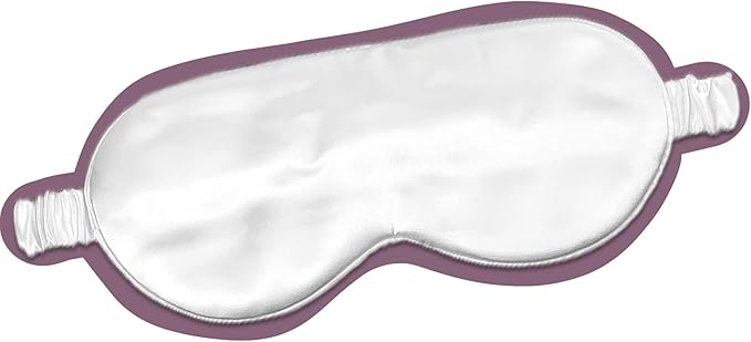 CELESTIAL SILK 100% Silk Sleep Mask for Women with Silk Covered Elastic Strap, Eye Mask for Sleeping (One Size, White)