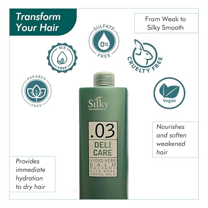 .03 Hydrating Hair Balm with Green Tea Extract - Daily Herbal Hair Treatment for Instant Hydration & Manageable Hair - Hair Mask 1000 ml