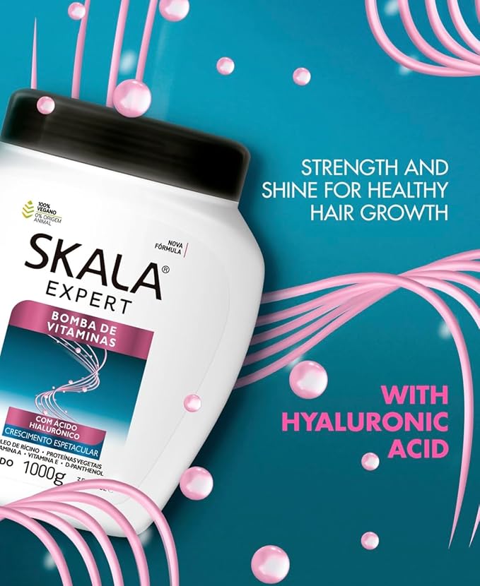 Skala Expert Bomba de Vitaminas, SOS Fortalecimento dos Fios, Brazilian Hair Vitamin Treatment 35.2Oz