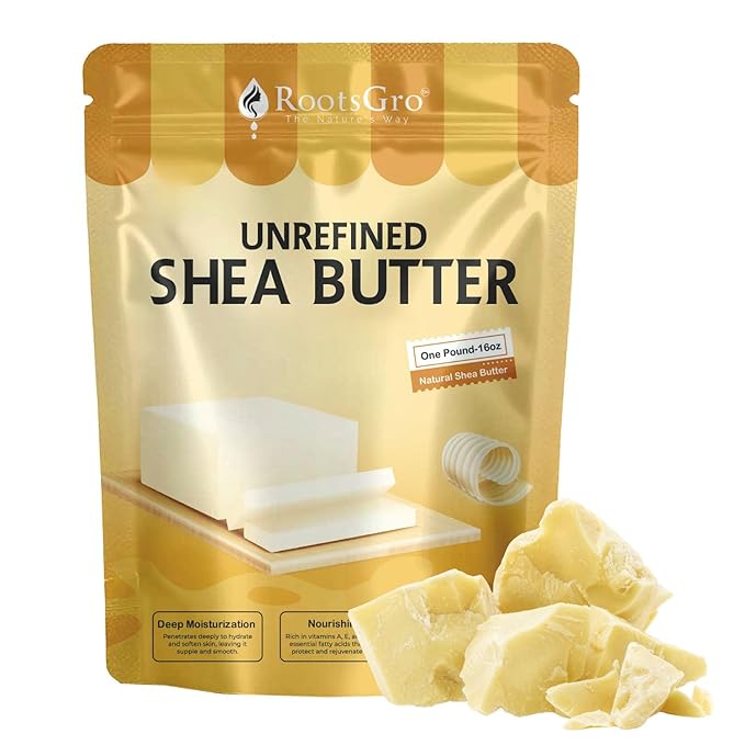 Unrefined Raw Shea Butter 16 Oz, Unprocessed Shea Butter, Moisturizer for Skin & Hair, Maximum Potency with Essential Nutrients, Nourishing, Vitamin-Rich, Non-Greasy - Suitable for All