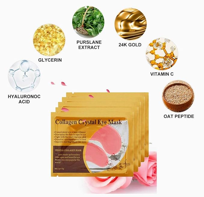 10pc Moisturizing Pink Eye Mask Collagen Eye Patch Crystal Eye Patch Moisturizing (Pink)