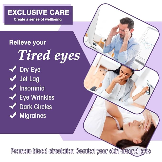 Steam Eye Masks for Dry Eyes, Heated Eye Mask Reduce Puffiness & Dark Circles, Hydrate & Soothe Tired Eyes, Travel Essentials, Business Trip, Party Favors, Lavender 20 Packs