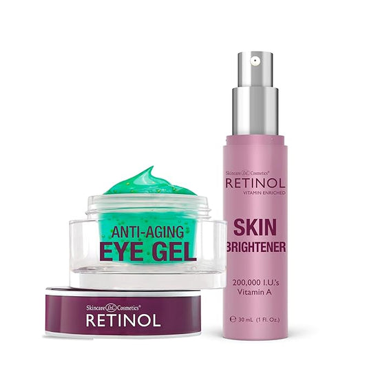 Retinol Eye Gel - Reduces Puffiness & Dark Circles, Restores Elasticity Skin Brightener – Skin Tone Corrector - Minimizes Fine Lines & Wrinkles with Plant & Fruit Extracts, Vitamin A,C & E