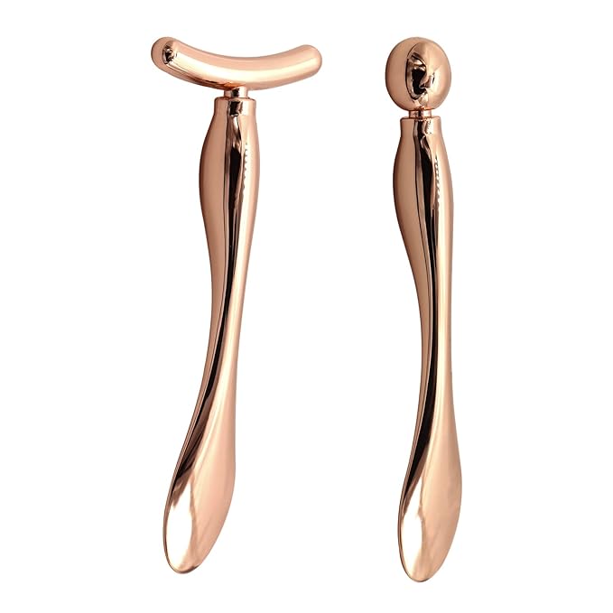 2PCS Metal Eye Cream Applicator Wand Stick, Massager Skin Care Tools, Face Roller Massager Tool,Eye Massage Wand Stick Girls Women Facial Massager for Reducing Puffiness Wrinkle