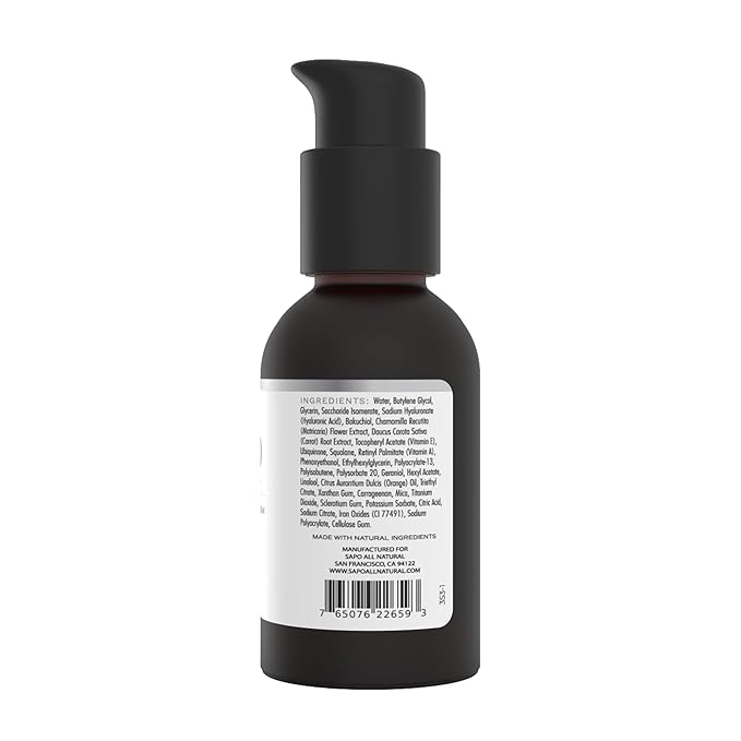 Wrinkle Serum with Bakuchiol, Hyaluronic Acid and Retinyl Palmitate - Daily Anti-Aging Essence for Fine Lines & Plump Skin, 1 Fl Oz