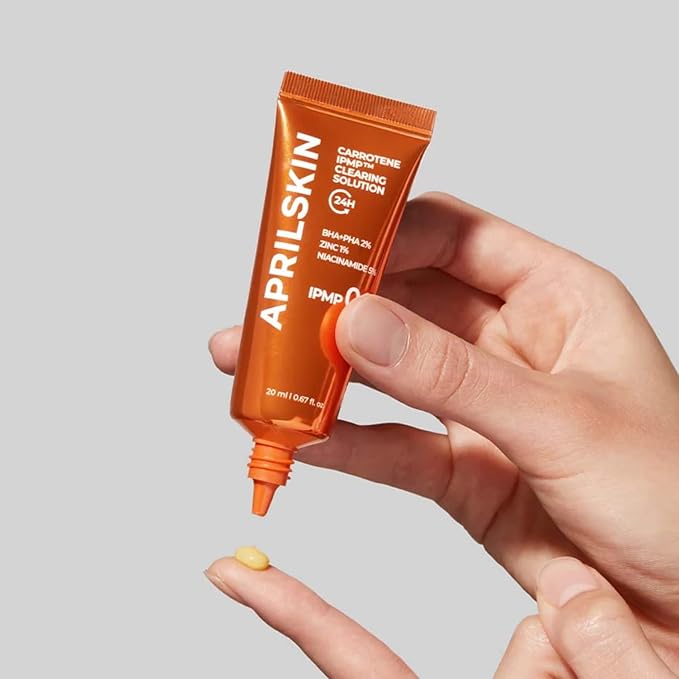 APRILSKIN Carrotene IPMP™ Clearing Solution || Quickly soothes troubled areas and helps clear blemishes | Formulated with BHA, AHA, Niacinamide & Zinc Oxide | Vegan, Cruelty-Free (0.67fl.oz.)