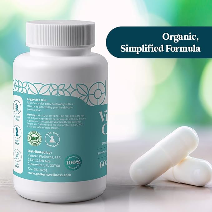 Pattern Wellness Vitamin B Complex Supplement - Complete Dose of Essential B Vitamins - Cognitive & Cell Support - 3rd Party Lab Tested - 60 Capsules