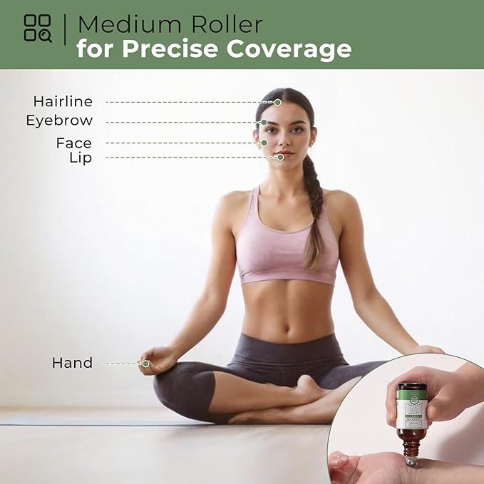 Castor Oil Roll on for Face Eye Hair Scalp Eyebrow, Under Eye Roller, Certified Organic Cold Pressed Body Castor Oil Roller Stick Glass Bottle