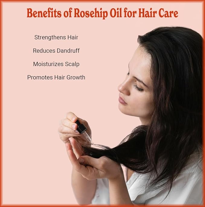 SALE! 4oz Rosehip Seed Oil, 100% Pure and Natural, Cold-Pressed, Unrefined, Organic Moisturizer for Skin and Hair - Includes Pump & Dropper