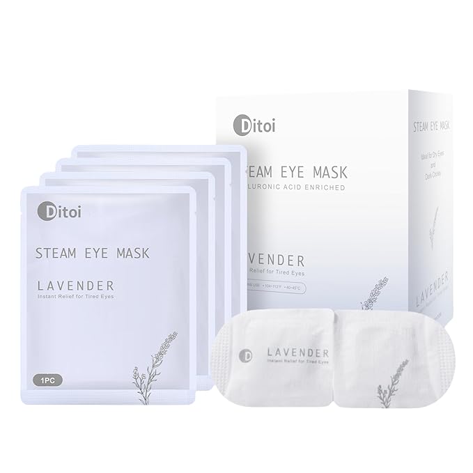 Disposable Hyaluronic Acid Eye Masks for Sleep & Relaxation, Heated Steam Eye Masks for Spa & Travel,Relieving Dry Eyes, Dark Circles & Puffiness,Gifts for Women,Lavender 10 Packs