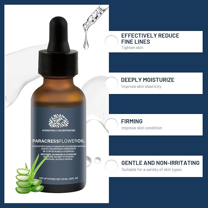 2 PCS Paracress Facial Oil, Paracress Serum,Paracress Facial Oil Organic, Paracress Facial Serum Organic,Paracress Extract Face Oil,Smooth Wrinkles Fine Lines Oil Face 30ml, 1.0 oz