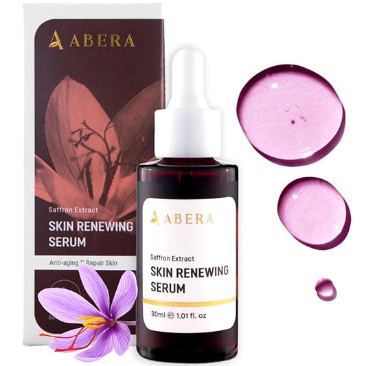 ABERA Saffron Serum For Melasma Treatment, Renewing for Face, Anti-Aging Serum for Fine Lines & Wrinkles, High Potency Saffron Extract, Hydrating Serum, Dark Spot Remover, 1.01 Fl Oz