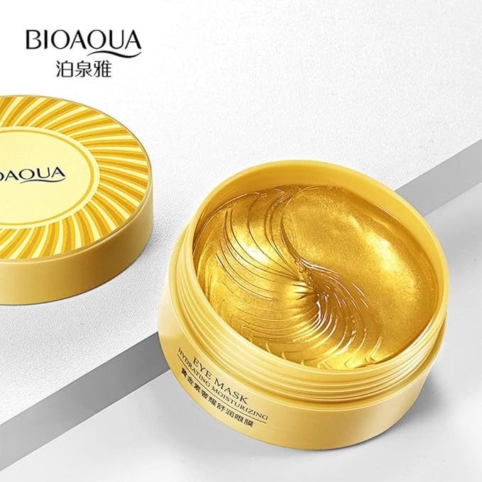 BIOAQUA 30 Pairs Eye Mask Moisturizing Hydrating Anti-Wrinkle Anti-Aging Remove Dark Circles Smooth Nourishing Refreshing (GOLD)