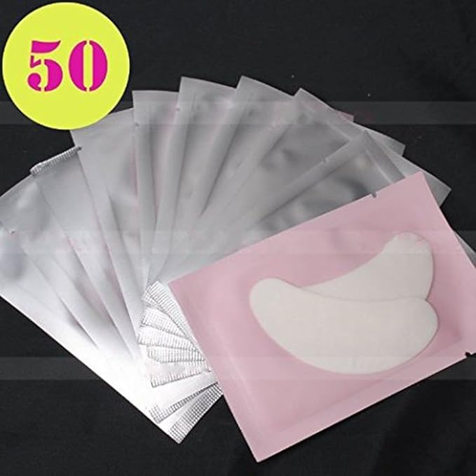 AHIER Eyepads Eyelash Extensions Lint Free, Eye Pads for Lash Extensions, Hydrogel Eye Patch DIY False Eyelash Lash Extension Makeup Eye Gel Pad (Pink 250P)