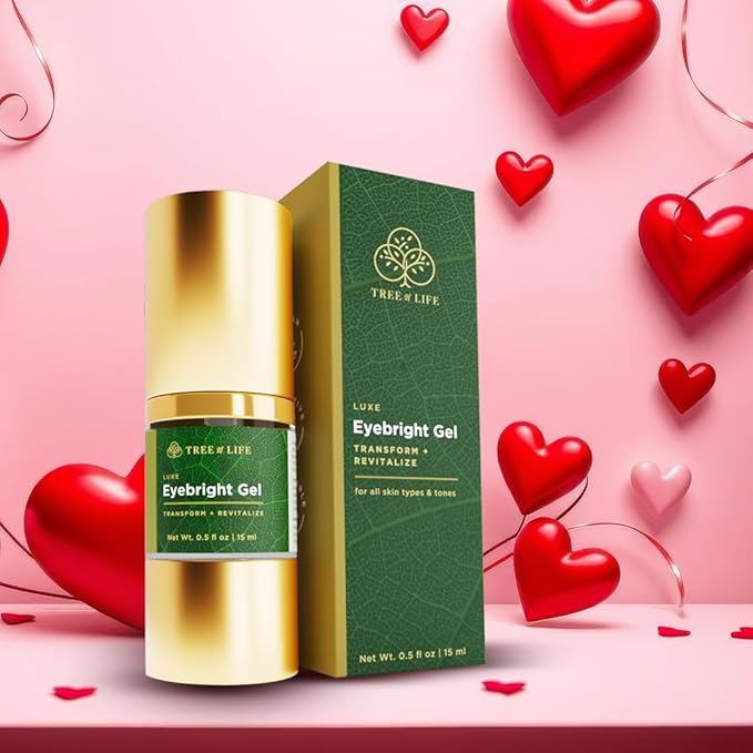Tree of Life Beauty Anti-Aging Eye Treatment Gel Cream to Hydrate Dark Circles and Reduce Puffiness, Bags and Wrinkles, Luxe Eyebright Gel with Amino Acids