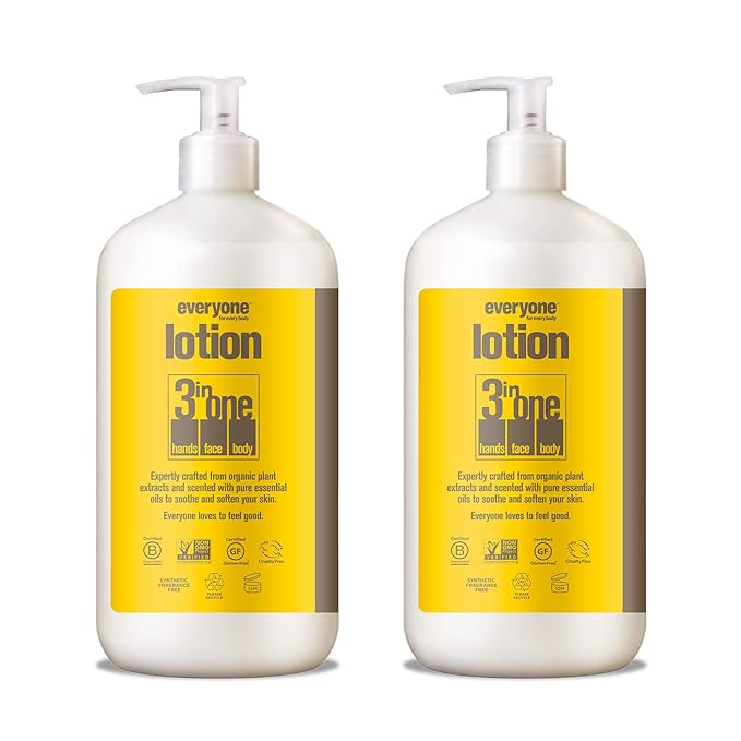 Everyone Nourishing Hand and Body Lotion, 32 Ounce (Pack of 2), Coconut and Lemon, Plant-Based Lotion with Pure Essential Oils, Coconut Oil, Aloe Vera and Vitamin E