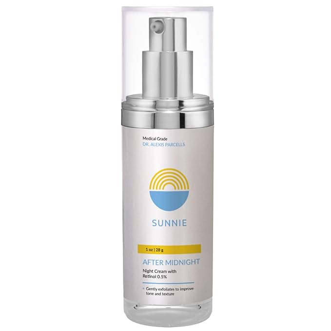 SUNNIE After Midnight 0.5% Retinol Night Cream, After Midnight Anti Aging Face Moisturizer, Restorative Night Cream, Reduce Fine Lines and Wrinkles (1 oz/28 g)