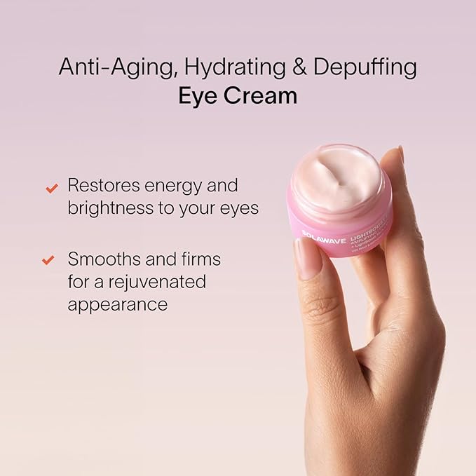 Solawave LightBoost Eye Cream | Reduces Appearance of Dark Circles, Puffiness, & Under Eye Bags | Anti Aging, Wrinkle Smoothing, Brightening, Hydrating, & Collagen Support | Enhances Red Light Therapy