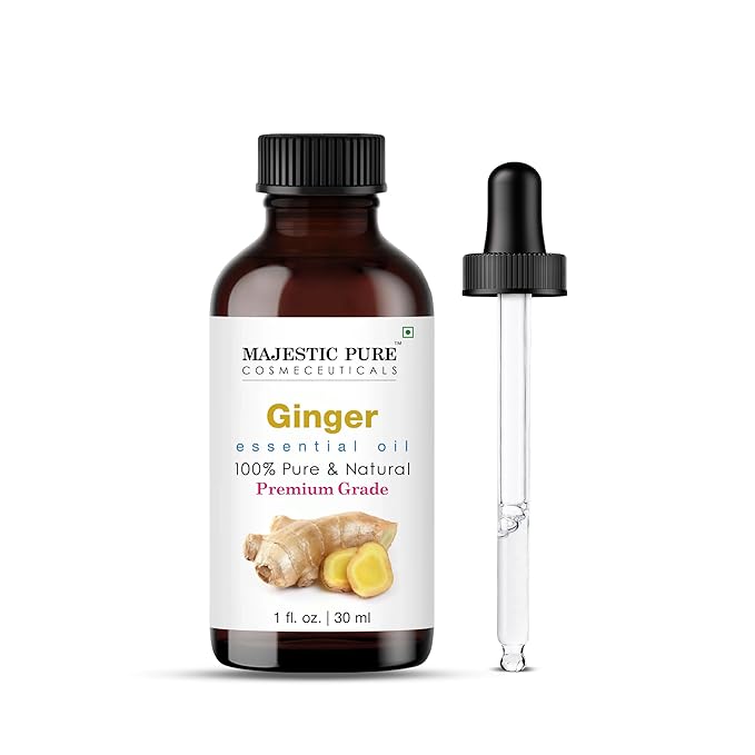 MAJESTIC PURE Ginger Essential Oil | 100% Pure and Natural Ginger Oil | Premium Grade Essential Oils for Hair Care, Home Diffusers, Skin, Aromatherapy, Massage and Humidifiers | 1 Fl Oz